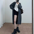 Loose solid color medium length sweater