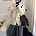 Zipper cardigan long sleeved sweater