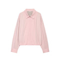 Casual loose zipper embellished lapel cotton jacket