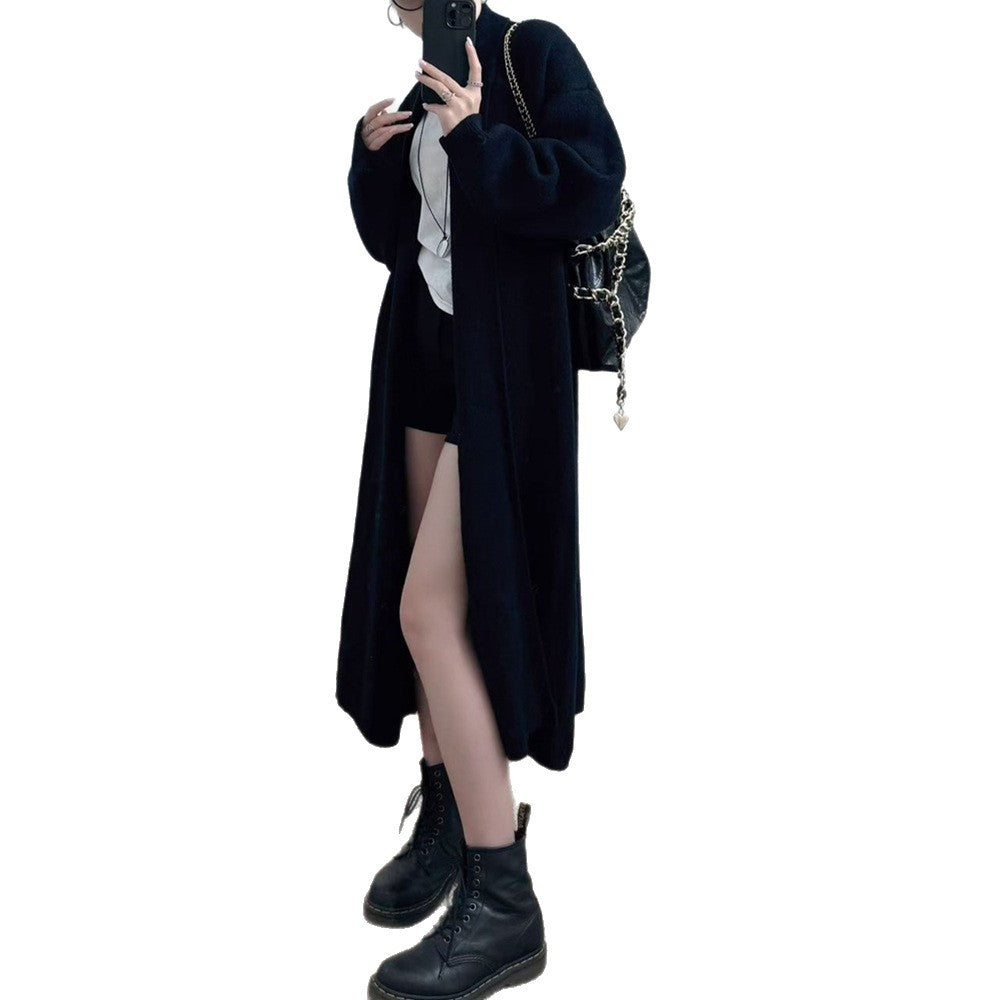 Loose solid color medium length sweater