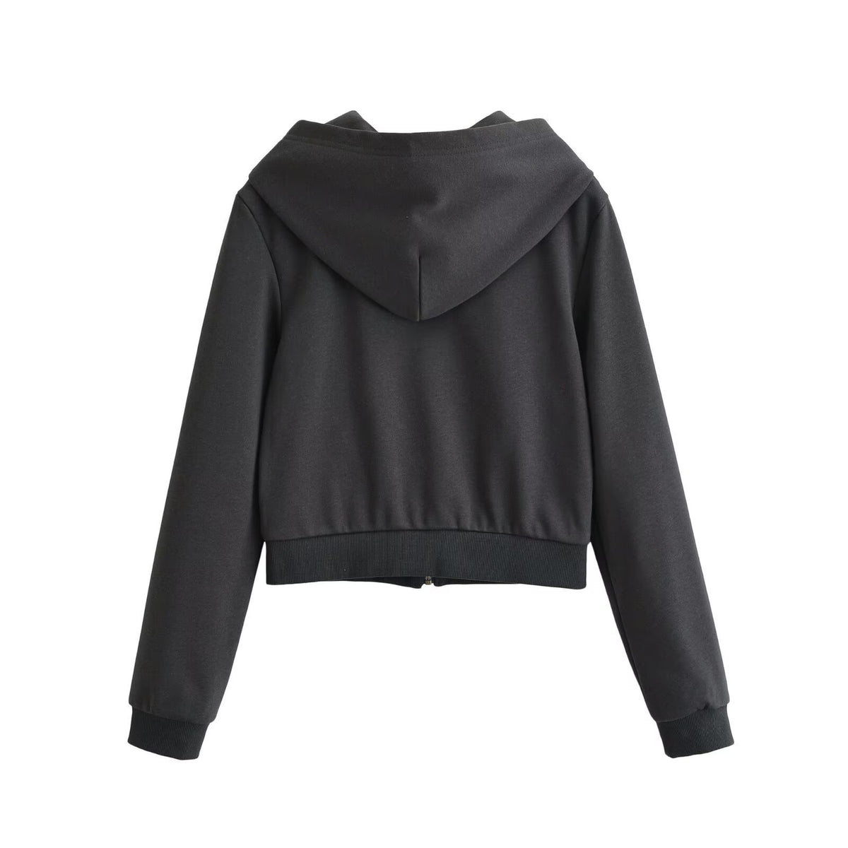 Women's Double-Breasted Zippered Hooded Sweatshirt Jacket